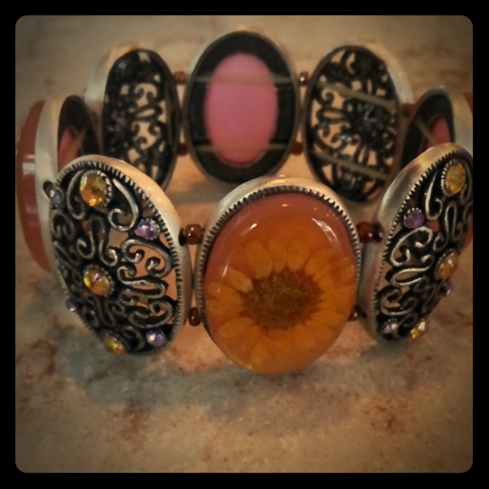 Unique Vintage Sunflower Bracelet Stretch